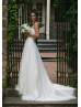 Strapless Sweetheart Beaded Ivory Lace Sparkle Tulle Wedding Dress